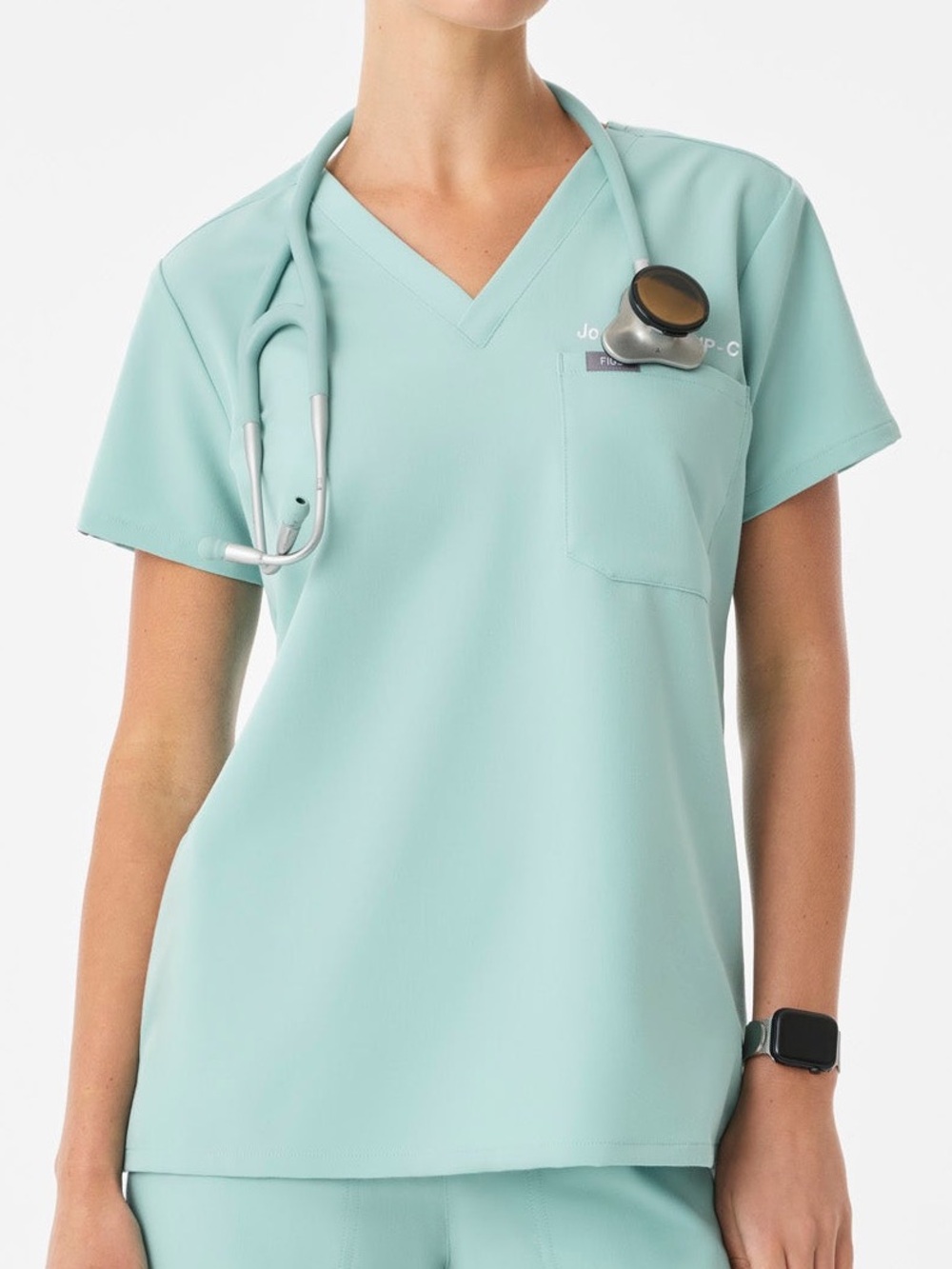 Figs Catarina Scrub Top Seafoam Green